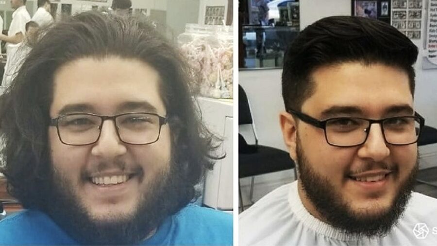 Haircut before and after